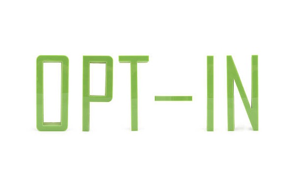 green letters saying opt in